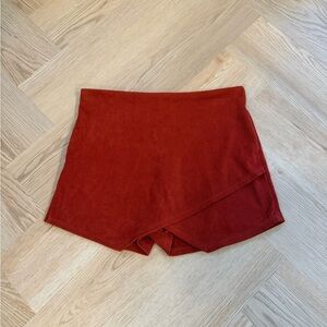 Blue Blush Rust Red Wrap Skort Shorts